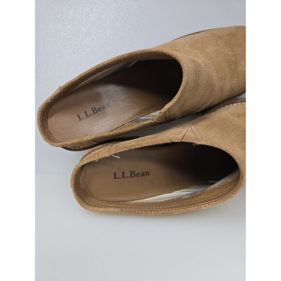 L.L. Bean Deerfield Tan Suede Mule Slip-On Shoes Women's Size 7.5 - Picture 6 of 12